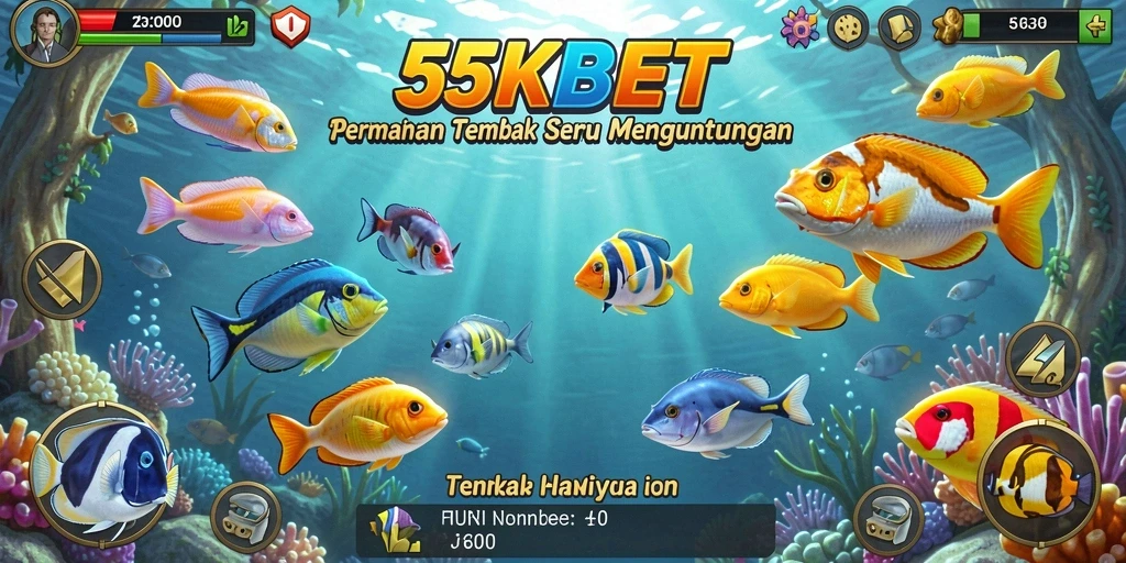 Tampilan gameplay Tembak Ikan yang menarik di 55KBET.