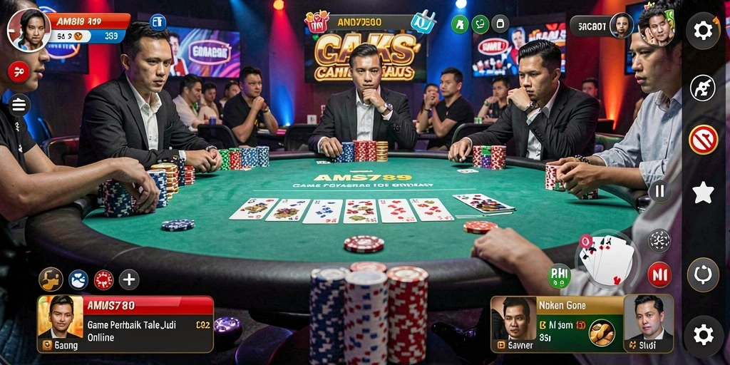 Tampilan gameplay Poker yang menarik di AMS789.