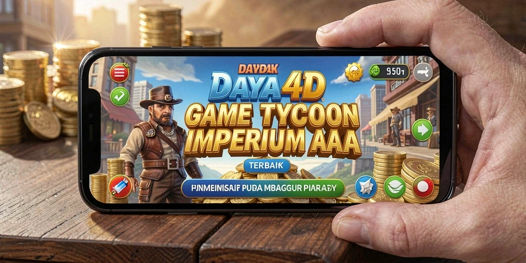 Tangkapan layar utama DAYA4D menampilkan aksi membangun bisnis yang mendebarkan.