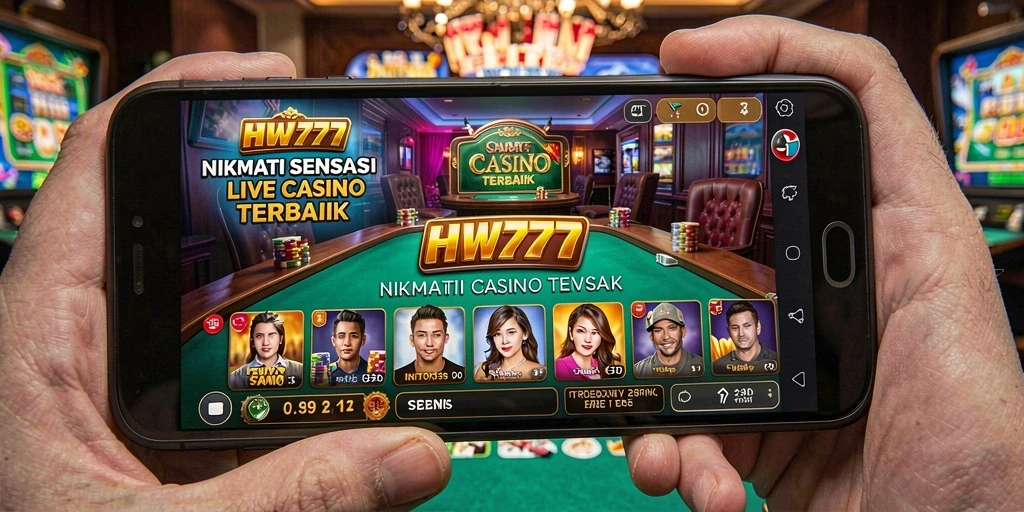 Tampilan gameplay Live Casino HW777 yang menarik dan interaktif.