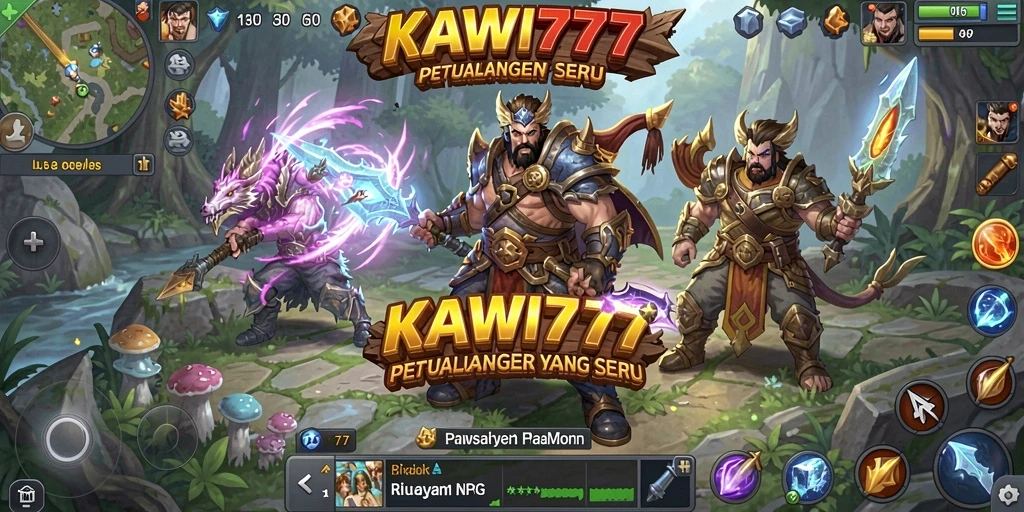 Tampilan gameplay KAWI777 dengan petualangan RPG yang mendebarkan.
