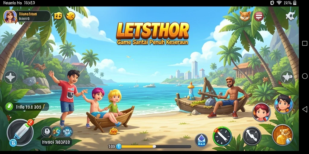 Screenshot LETSTHOR yang menampilkan aksi permainan santai dan menyenangkan.