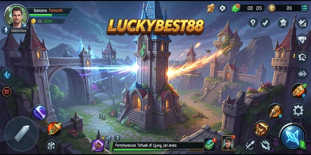Tangkapan layar gameplay menunjukkan aksi menegangkan dalam Tower Defense.