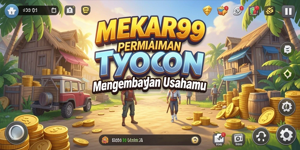 Tampilan gameplay <strong>MEKAR99</strong> yang menarik dan penuh strategi bisnis.