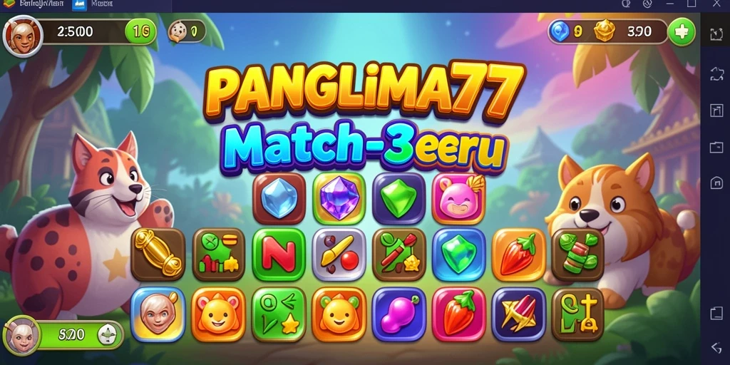 Tampilan gameplay seru dari PANGLIMA77, menikmati keseruan mencocokkan batu.