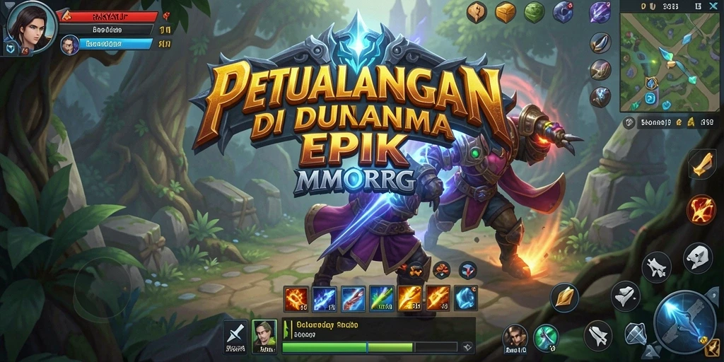 Screenshot gameplay RAKYATJP yang menunjukkan aksi pertempuran epik di MMORPG.