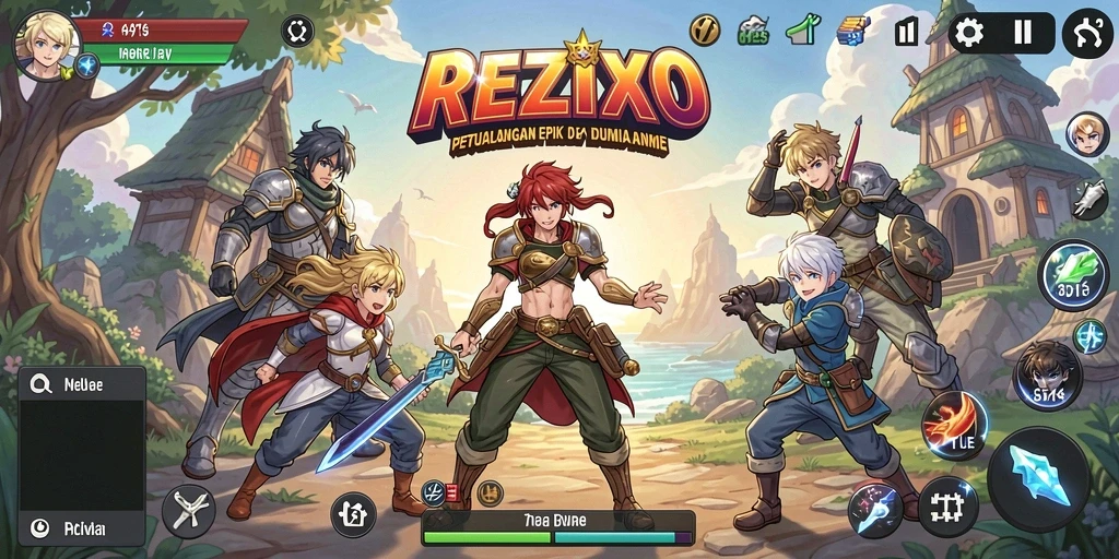Tangkapan layar gameplay <strong>REZIXO</strong> menunjukkan aksi seru dan interaksi karakter.