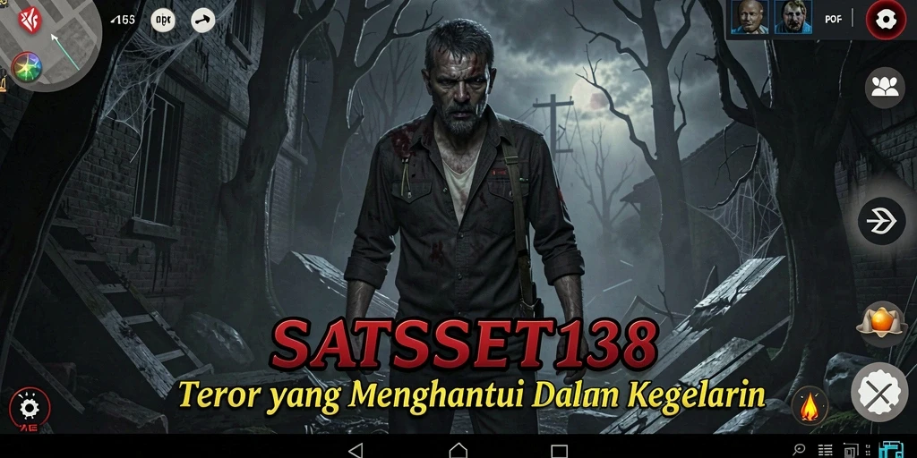 Screenshot gameplay SATSET138 menunjukkan karakter menghadapi kegelapan yang menakutkan.