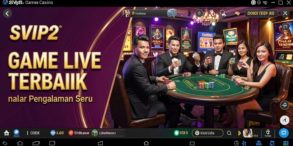 Gameplay Live Casino SVIP2 menampilkan dealer profesional dan gameplay interaktif.