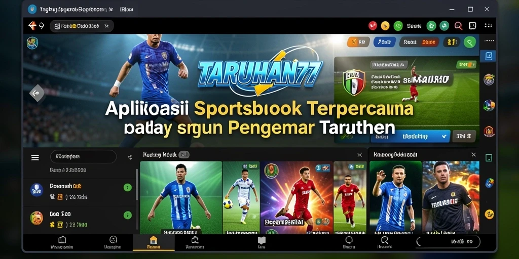 Tampilan utama TARUHAN77 dengan fitur taruhan olahraga yang menarik.