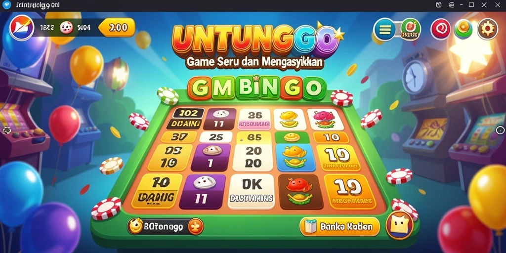 Tampilan gameplay seru UNTUNGGO dengan suasana Bingo yang menarik.