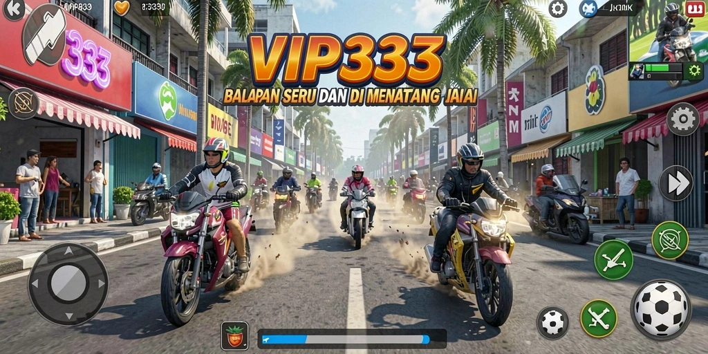 Screenshot VIP333 menampilkan aksi balapan yang mendebarkan.